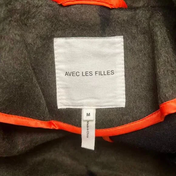 NWOT Anthropologie Wool Blend Green Star Double Face Trench Coat Olive Size M - Picture 8 of 11